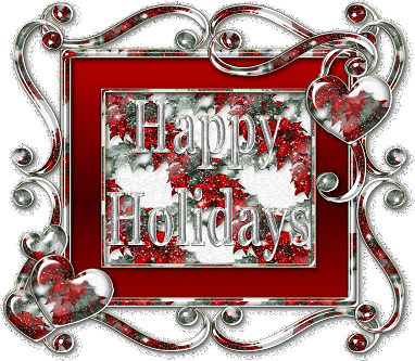 happy holidays red frame Myspace Comment Graphics
